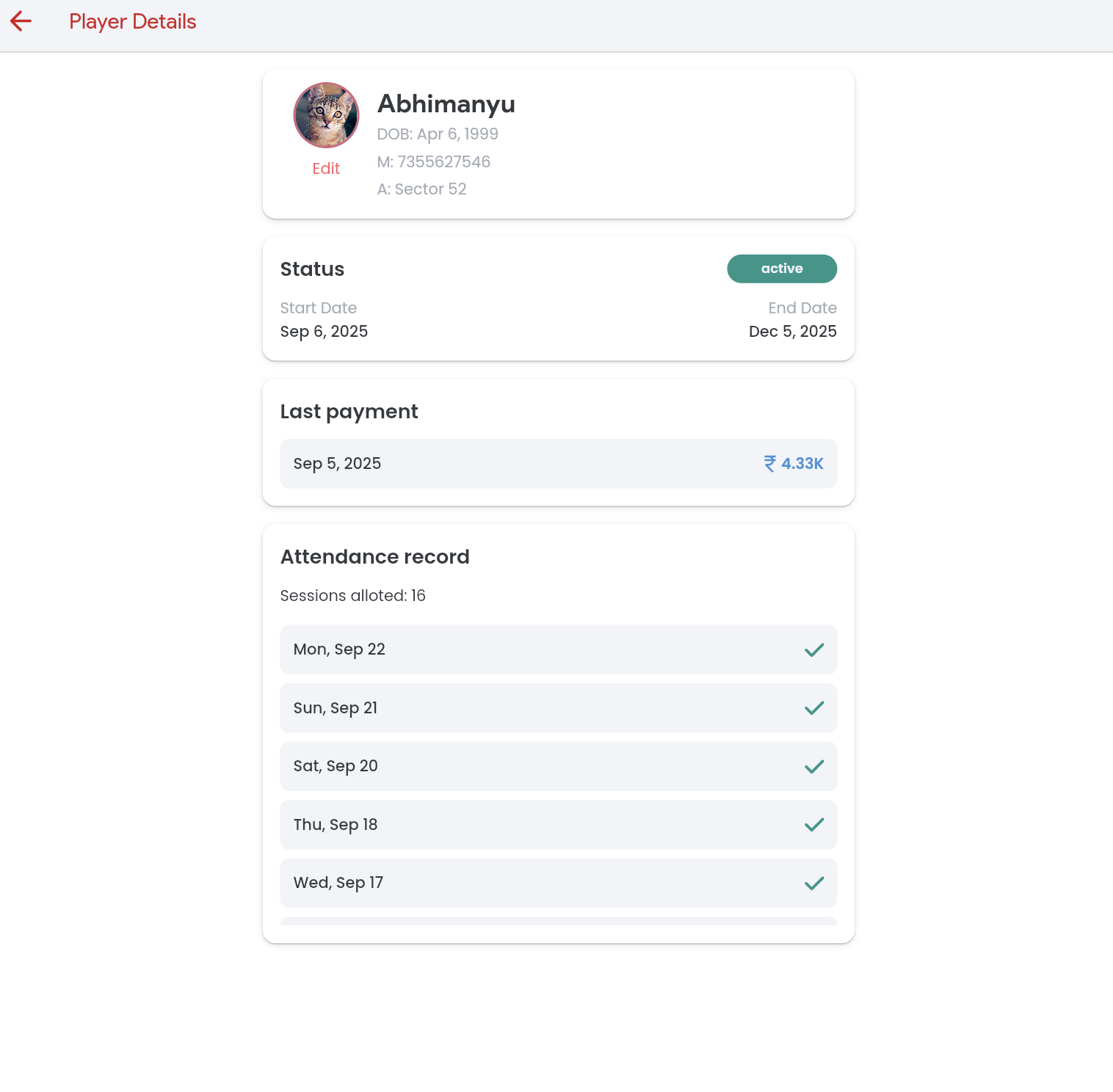 Attendance Tracking